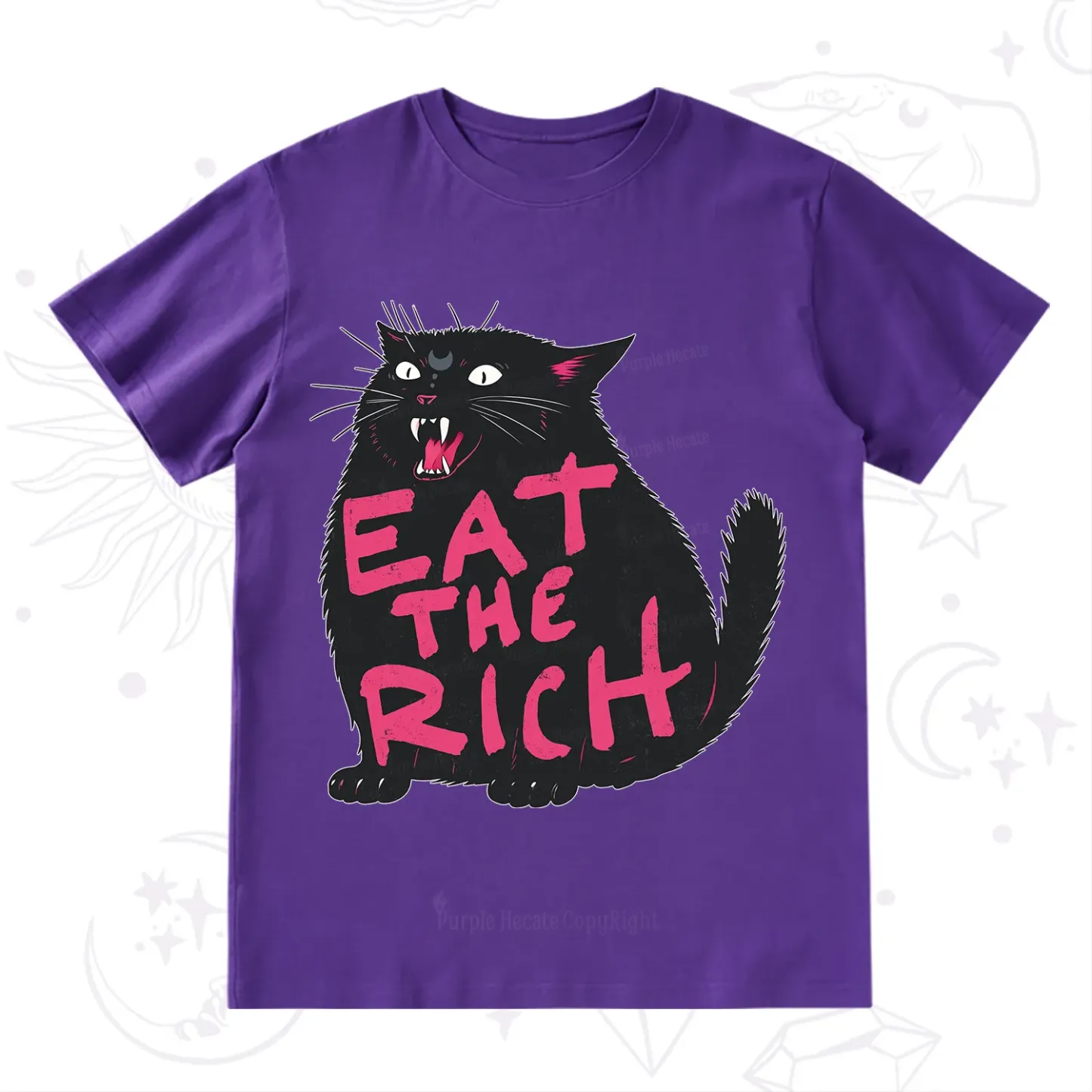 Purplehecate Eat The Rich Cat T-Shirt