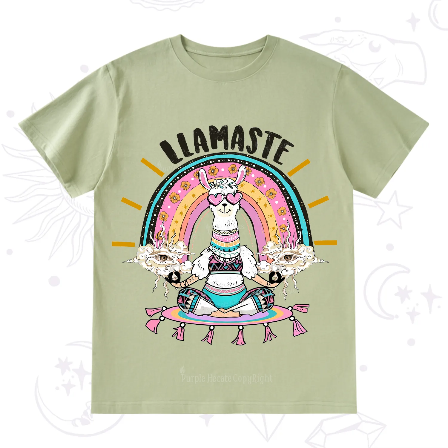 Purplehecate Llama Meditating T-Shirt