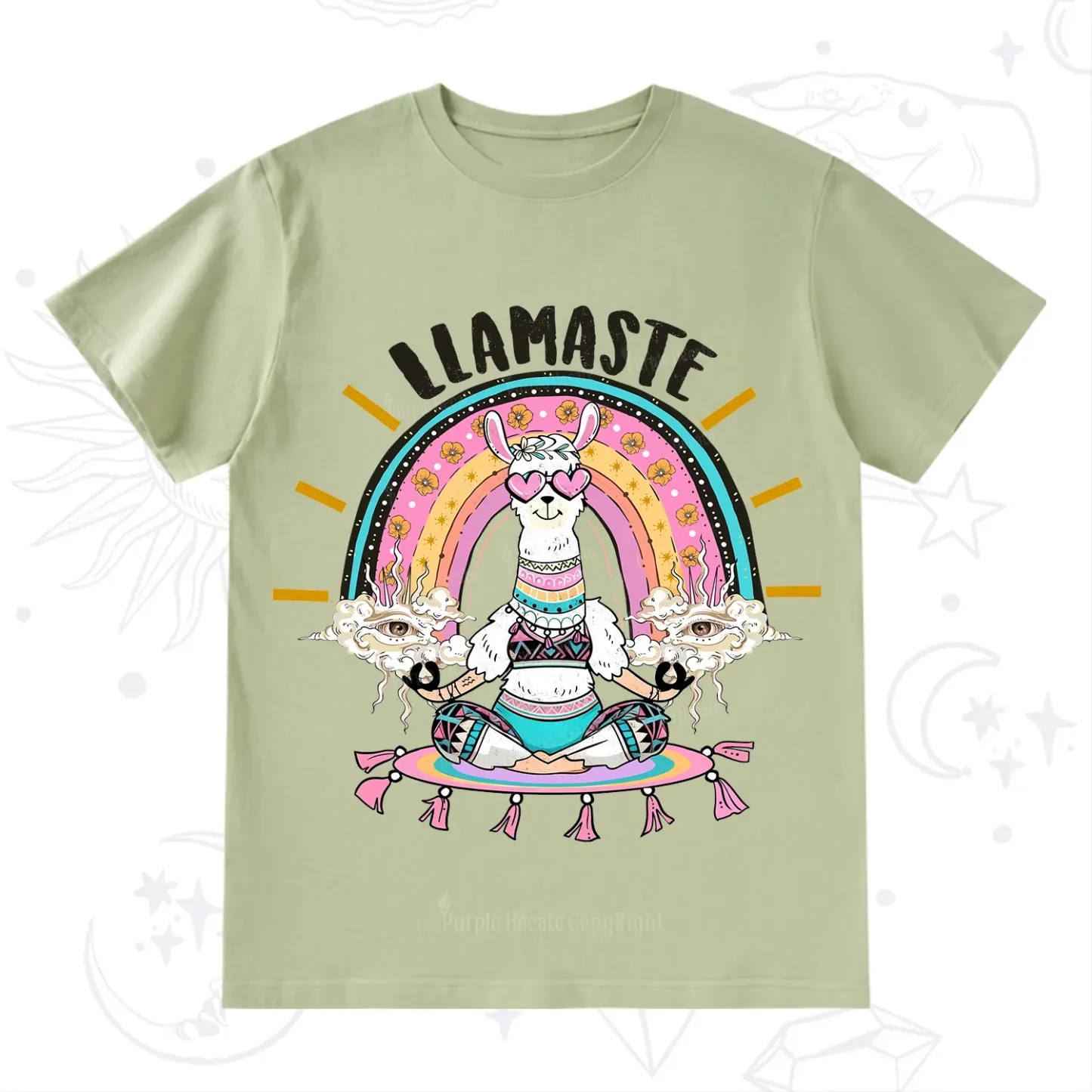 Purplehecate Llama Meditating T-Shirt