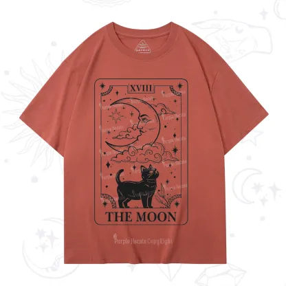 Purplehecate The Moon Tarot Card Cat T-Shirt