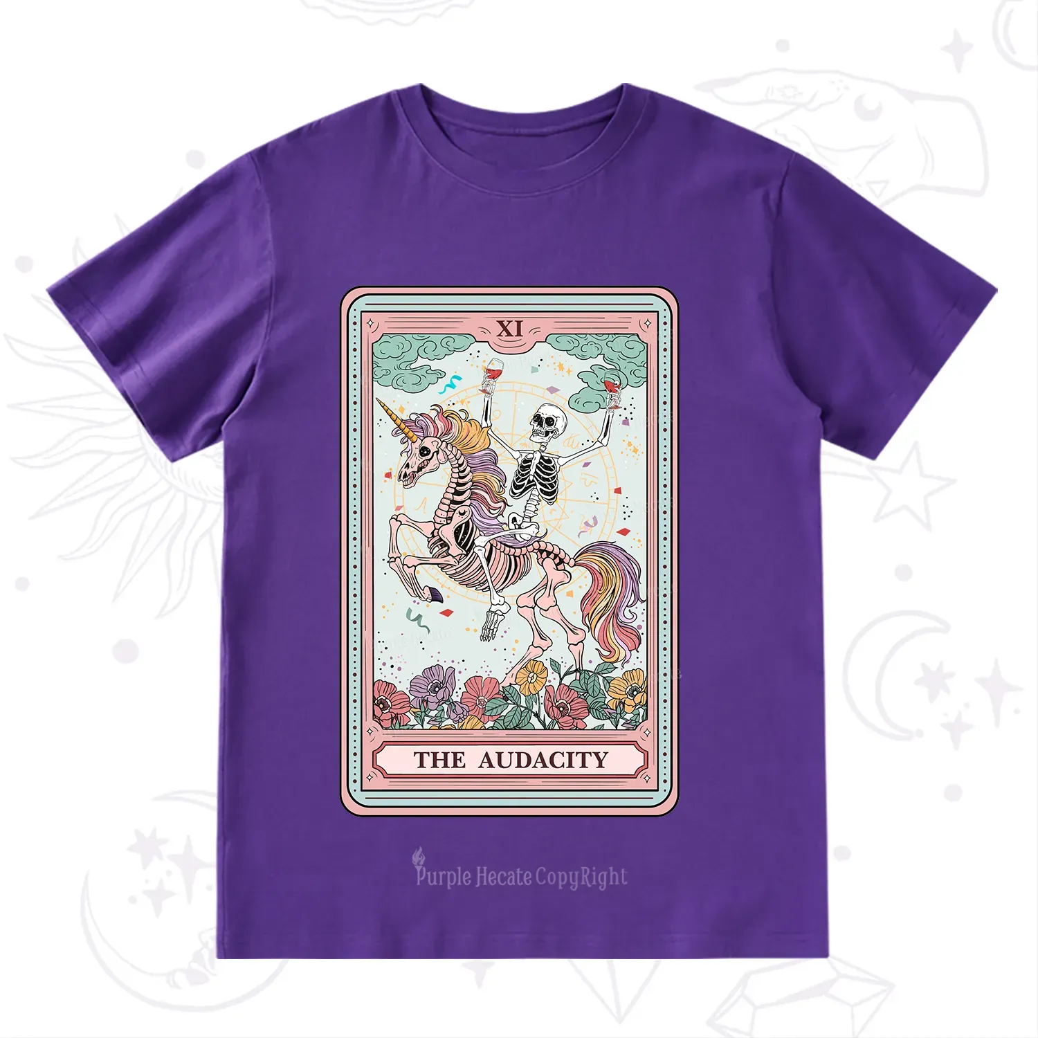 Purplehecate The Funny Skeleton Audacity Tarot T-Shirt