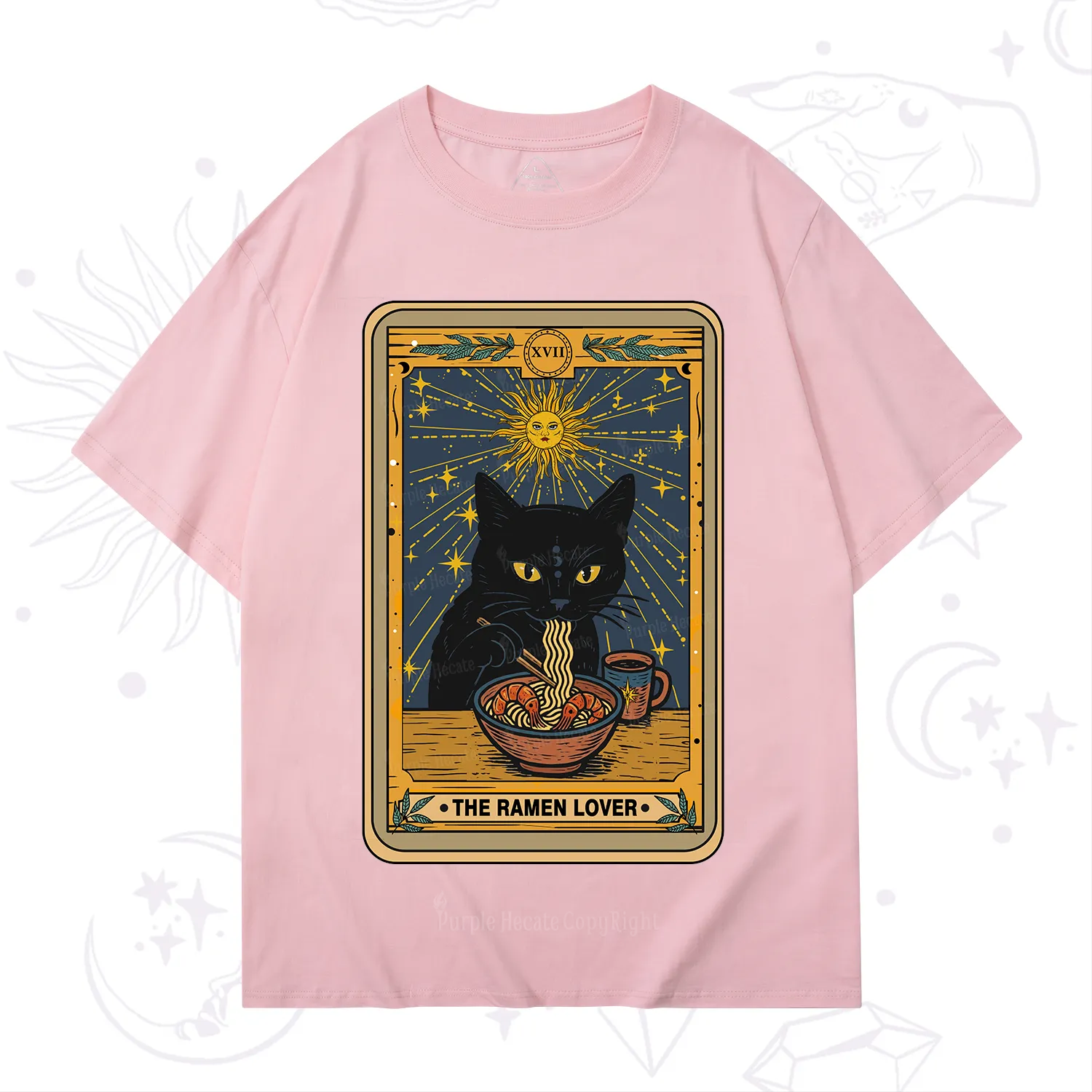 Purplehecate The Ramen Lover Cat Tarot T-Shirt