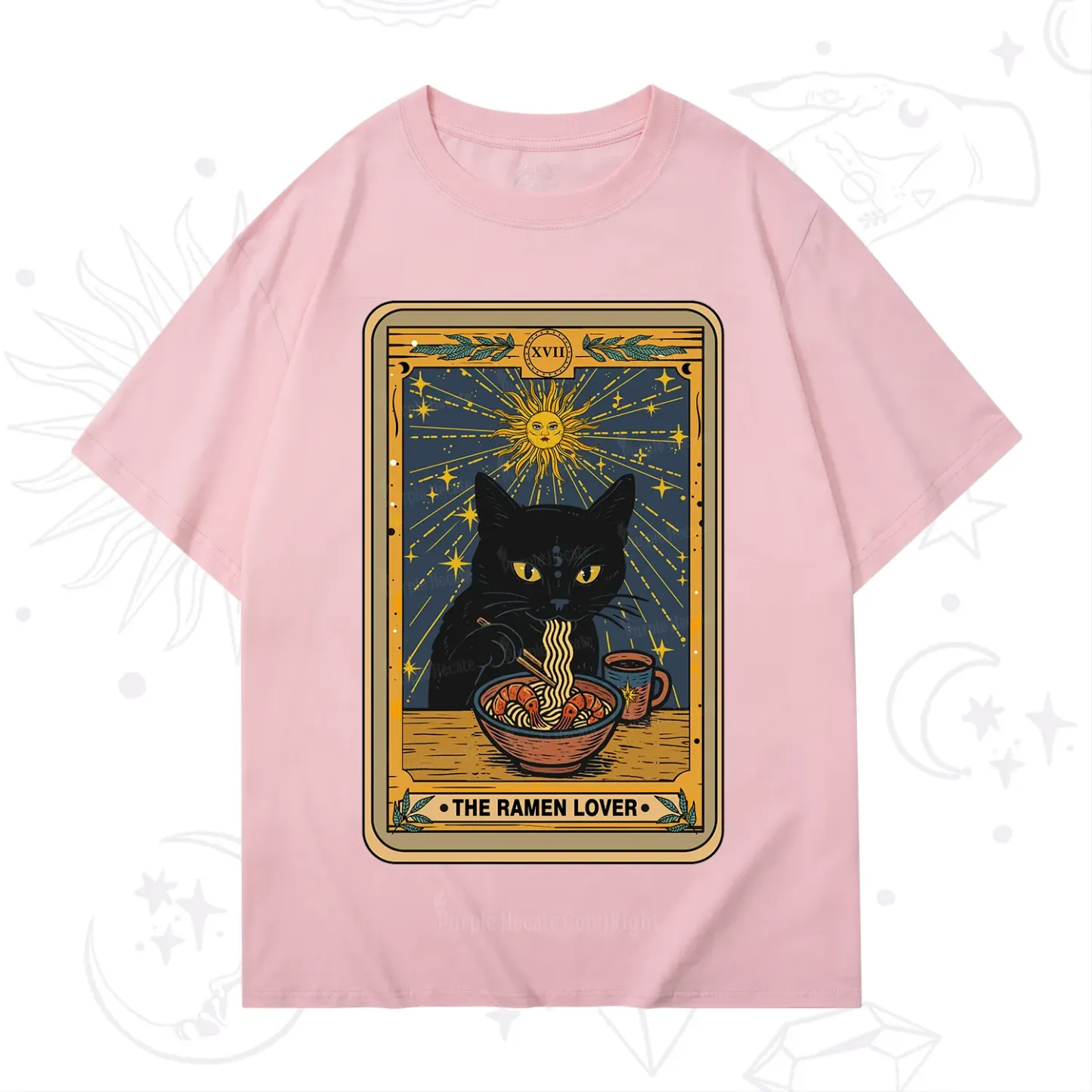 Purplehecate The Ramen Lover Cat Tarot T-Shirt