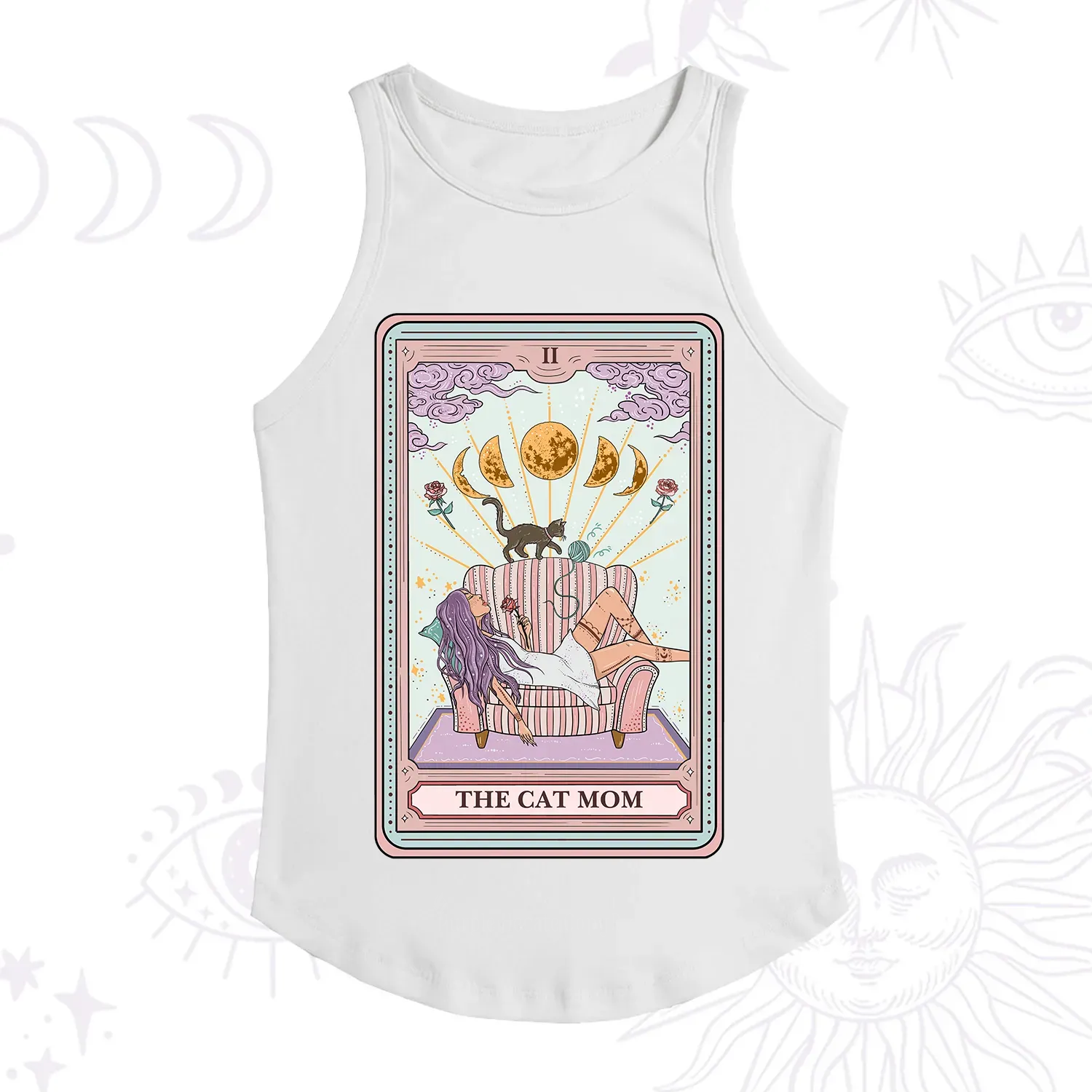 Purplehecate The Cat Mom Tarot Racerback Tank Top
