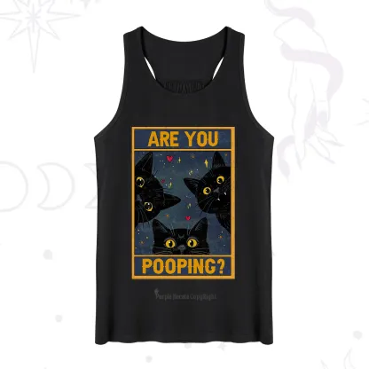 Purplehecate Funny Black Cat Are You Pooping Tank