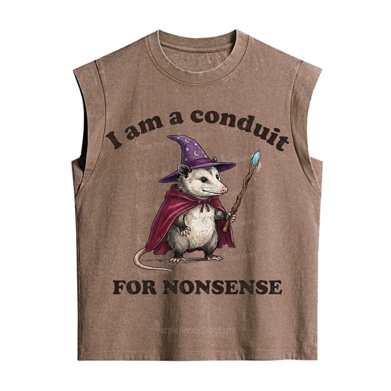 Purplehecate I Am A Conduit for Nonsense Possum Vintage Washed Tank