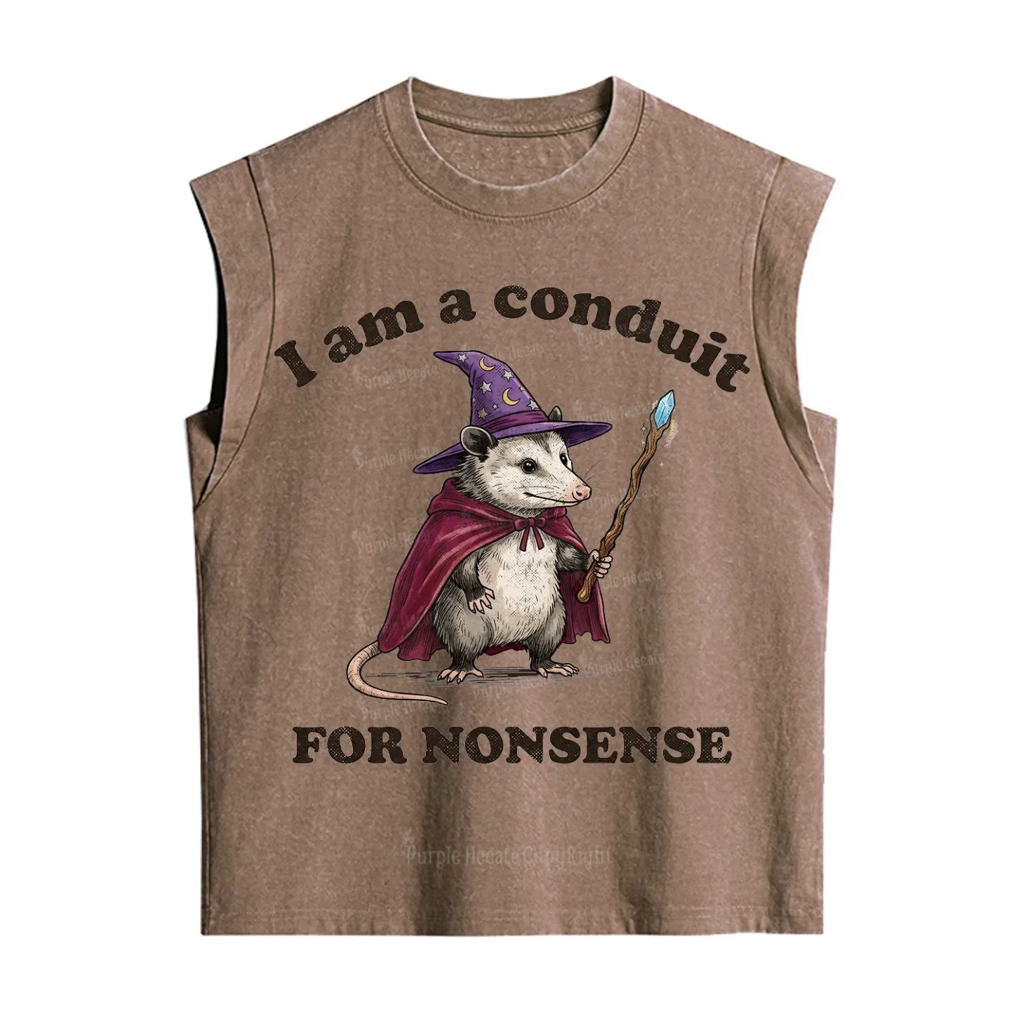 Purplehecate I Am A Conduit for Nonsense Possum Vintage Washed Tank