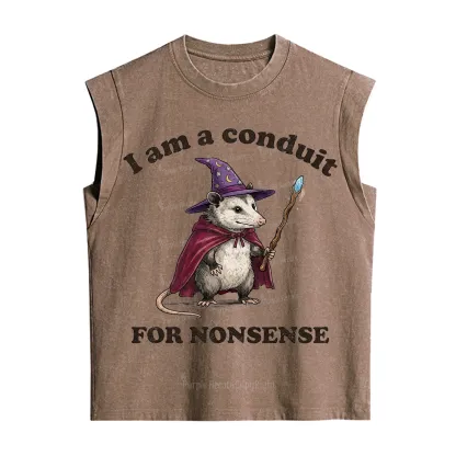 Purplehecate I Am A Conduit for Nonsense Possum Vintage Washed Tank
