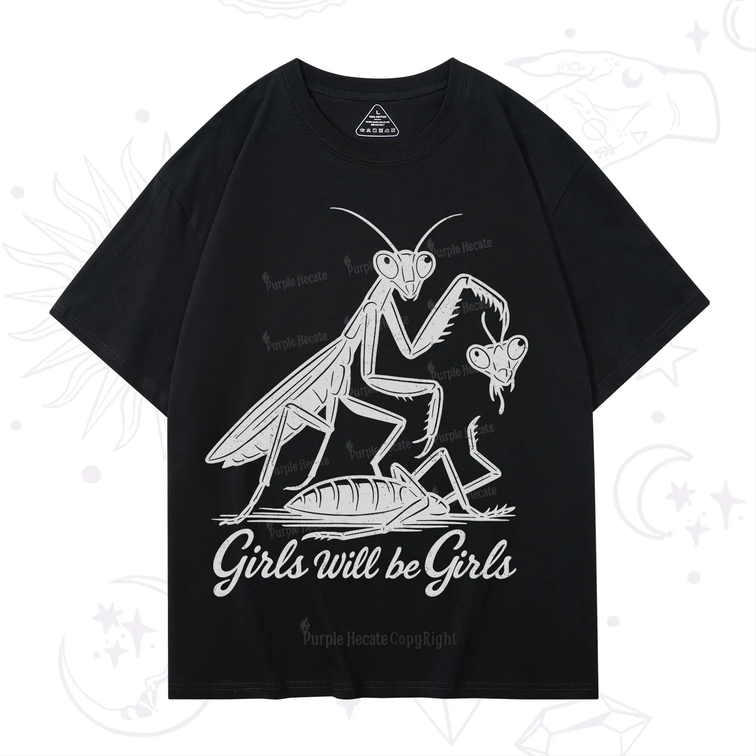 Purplehecate Girls Will Be Girls Praying Mantis T-Shirt