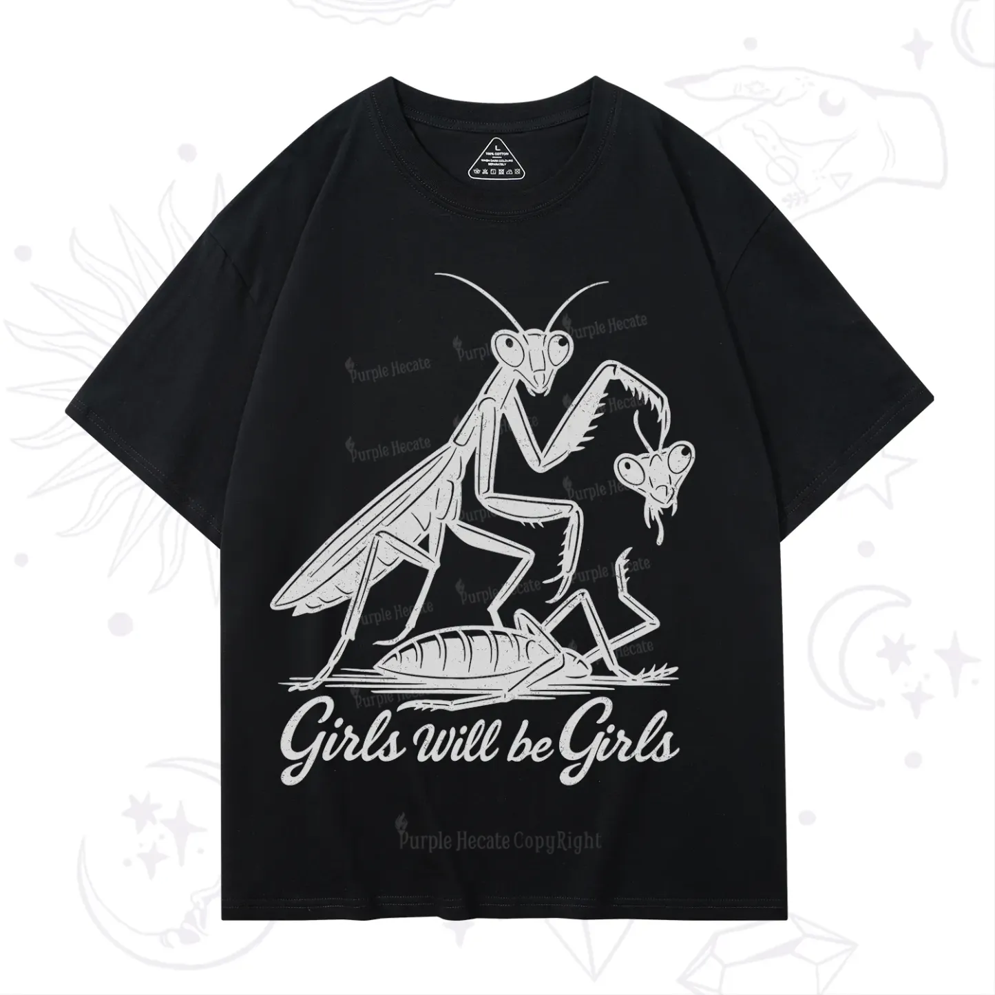 Purplehecate Girls Will Be Girls Praying Mantis T-Shirt