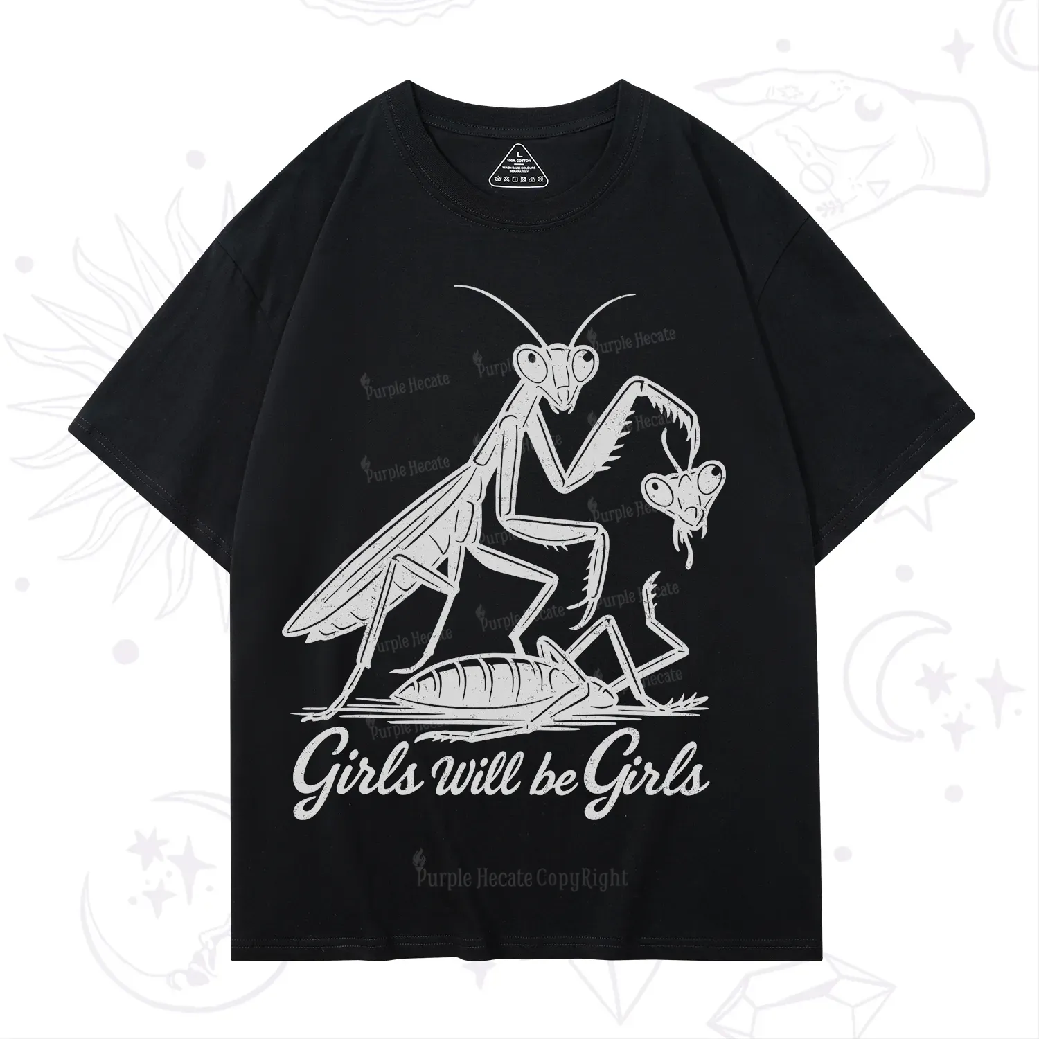 Purplehecate Girls Will Be Girls Praying Mantis T-Shirt