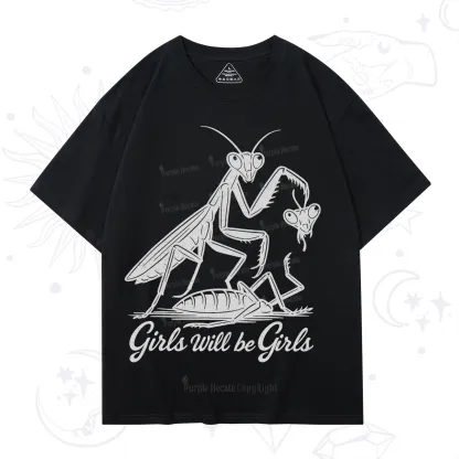 Purplehecate Girls Will Be Girls Praying Mantis T-Shirt