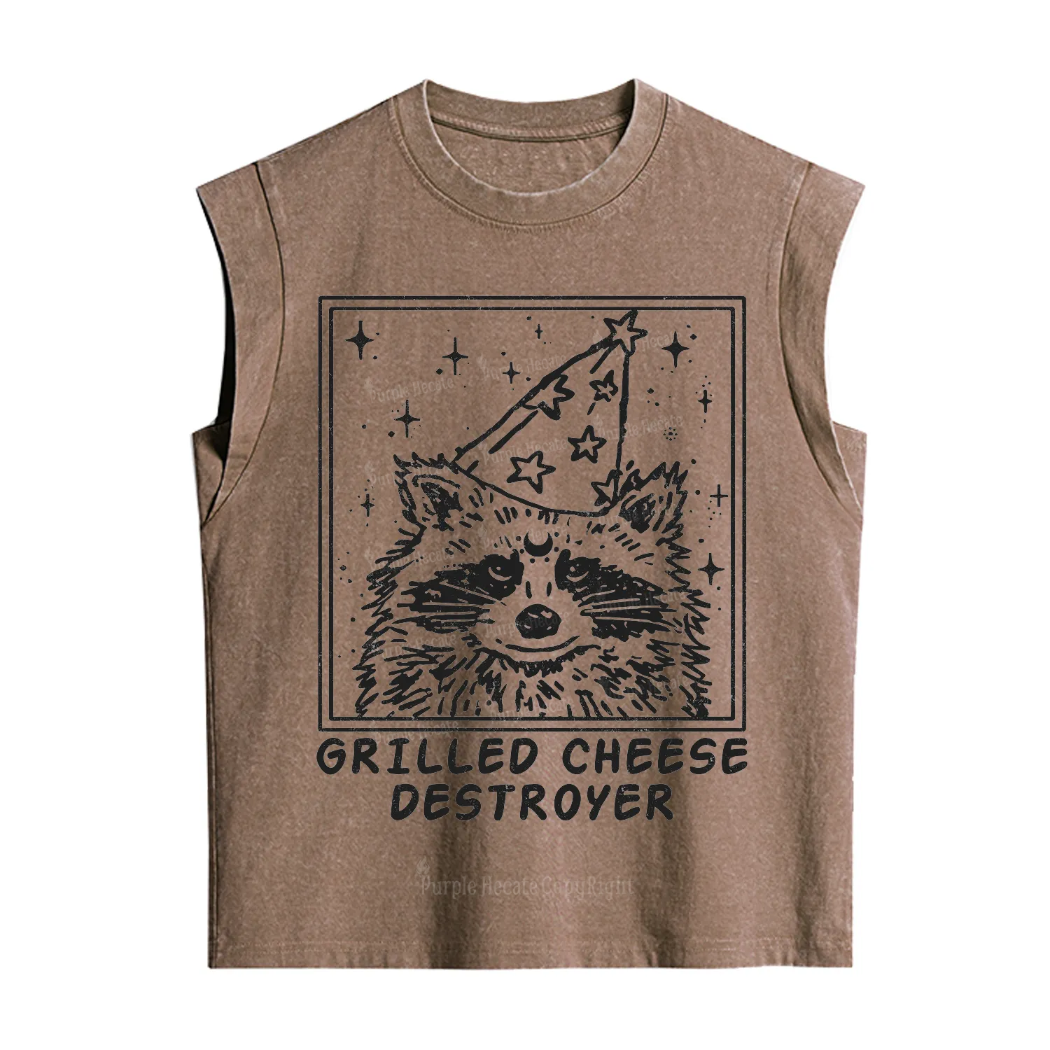 Purplehecate Grilled Cheese Destroyer Raccoon Vintage Washed Tank