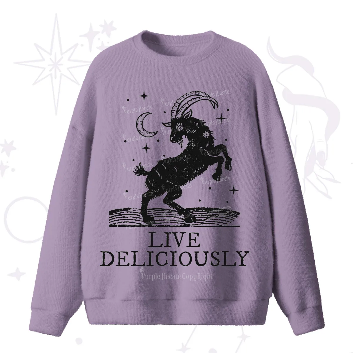 Purplehecate Live Deliciously Fuzzy Ugly Sweater