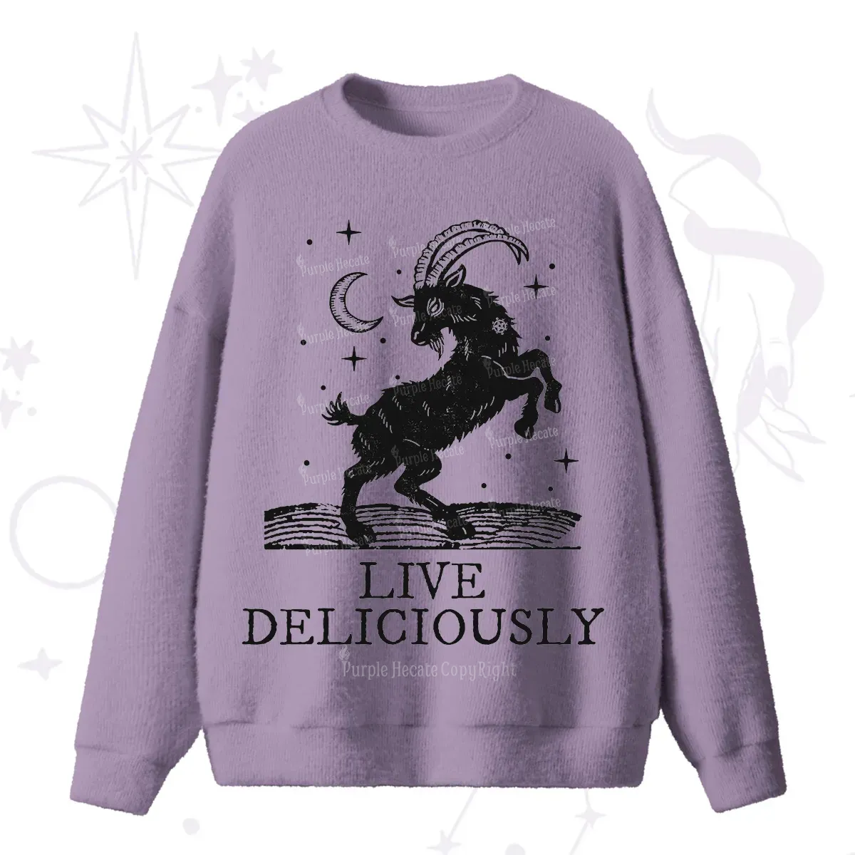 Purplehecate Live Deliciously Fuzzy Ugly Sweater