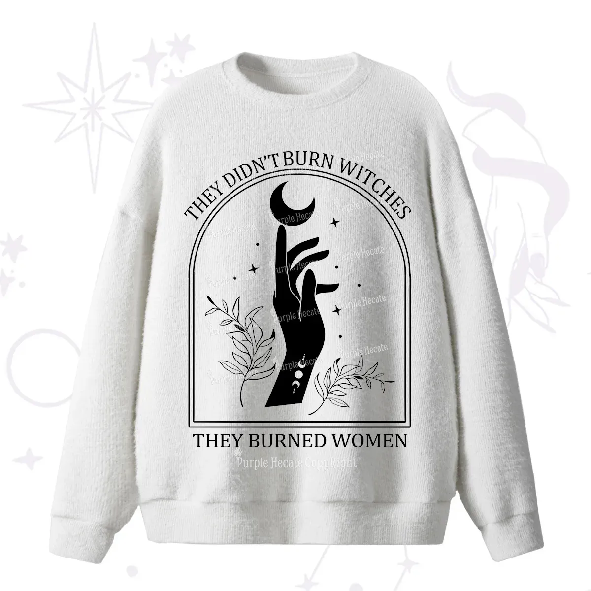 Purplehecate They Didn't Burn Witches They Burned Women Fuzzy Ugly Sweater