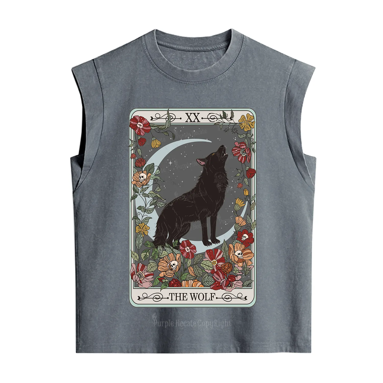 Purplehecate The Wolf Tarot Vintage Washed Tank