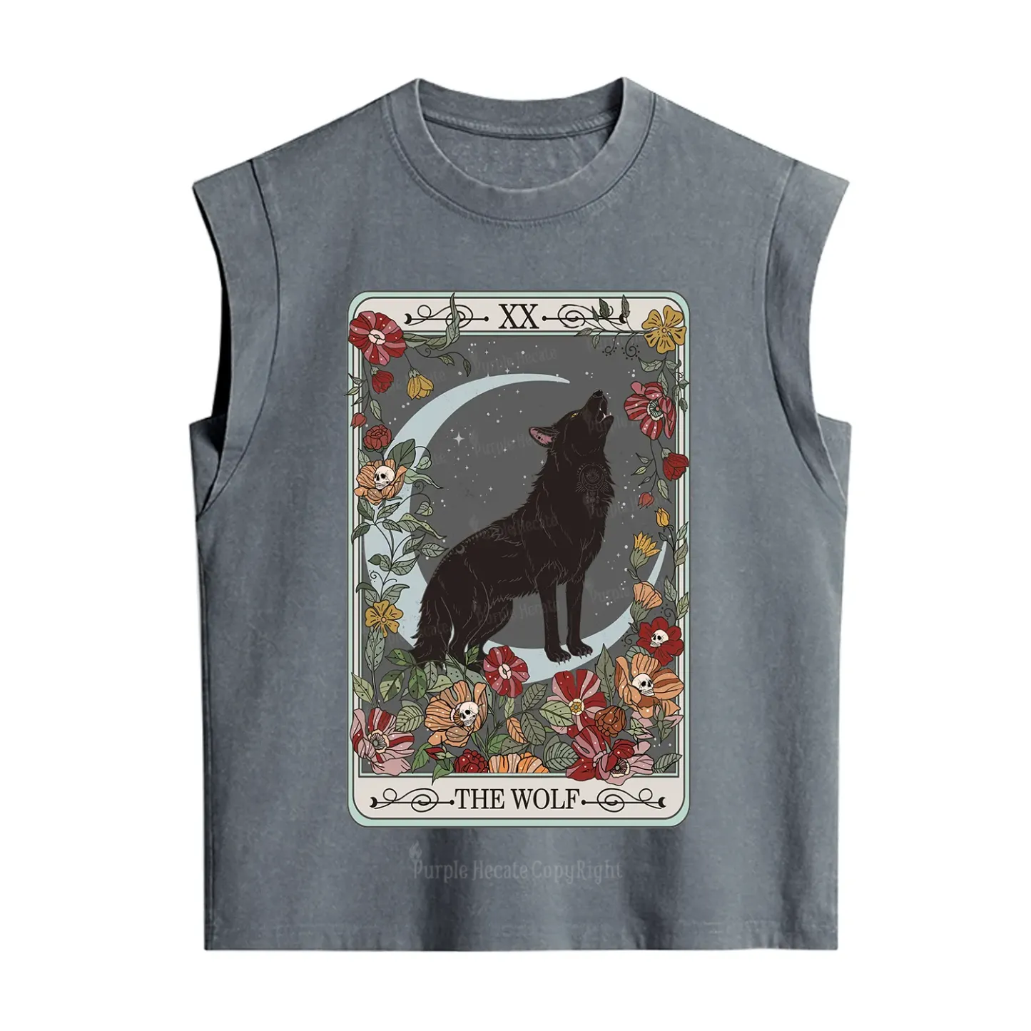Purplehecate The Wolf Tarot Vintage Washed Tank