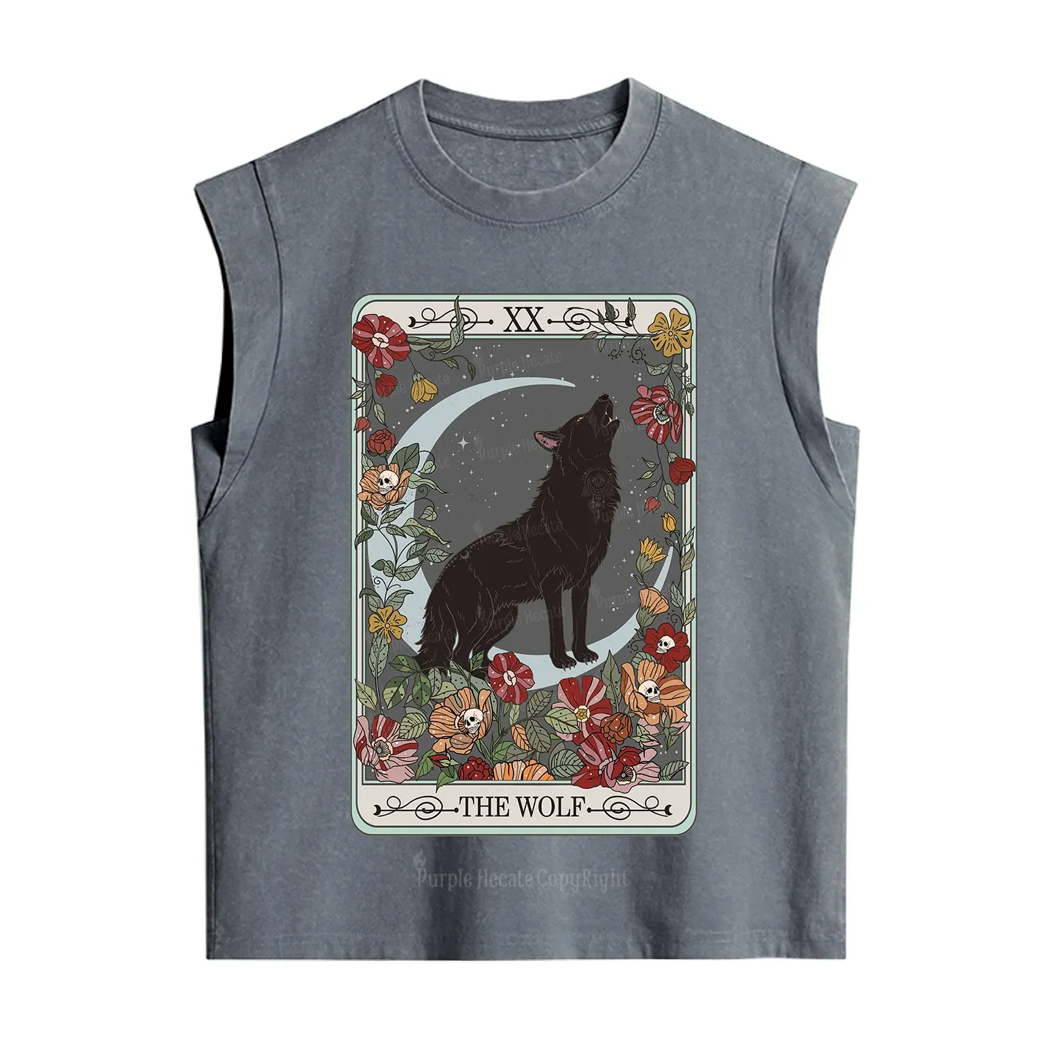Purplehecate The Wolf Tarot Vintage Washed Tank