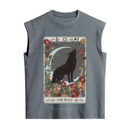 Purplehecate The Wolf Tarot Vintage Washed Tank