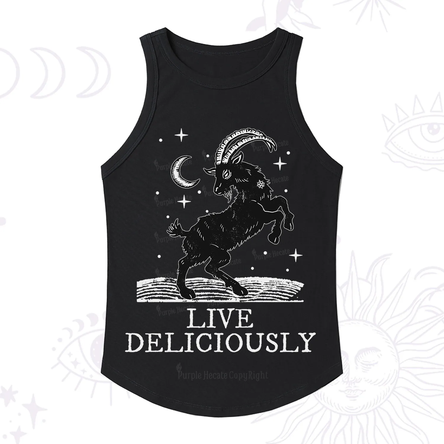 Purplehecate Live Deliciously Racerback Tank Top
