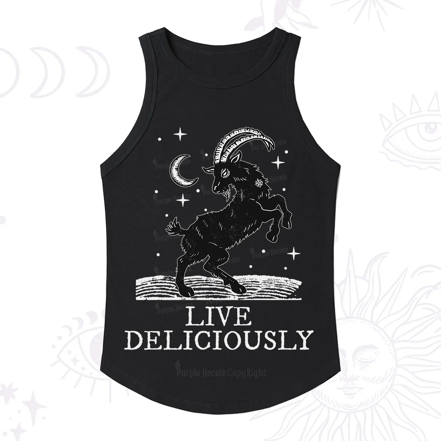 Purplehecate Live Deliciously Racerback Tank Top