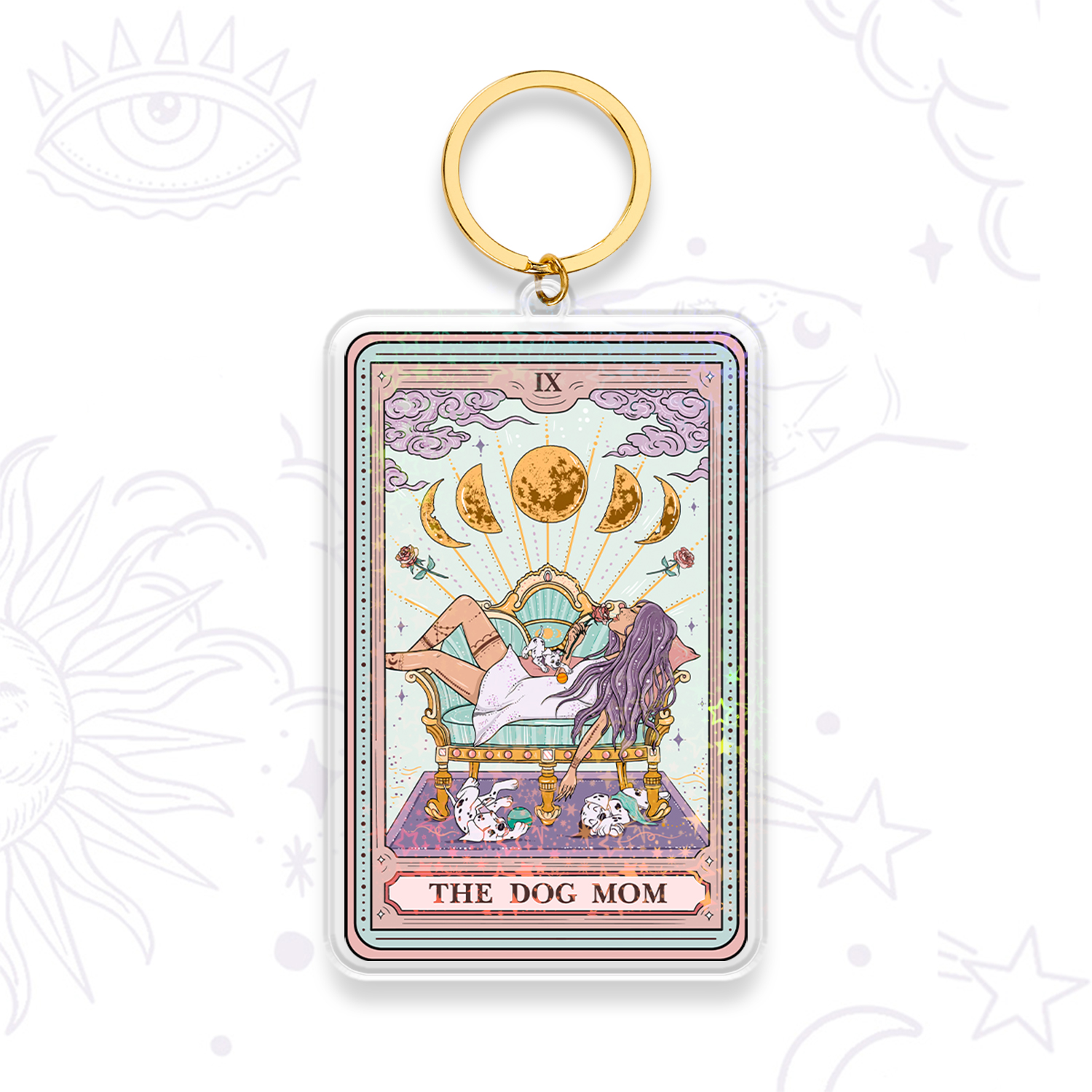 Purplehecate The Dog Mom Tarot Keychain