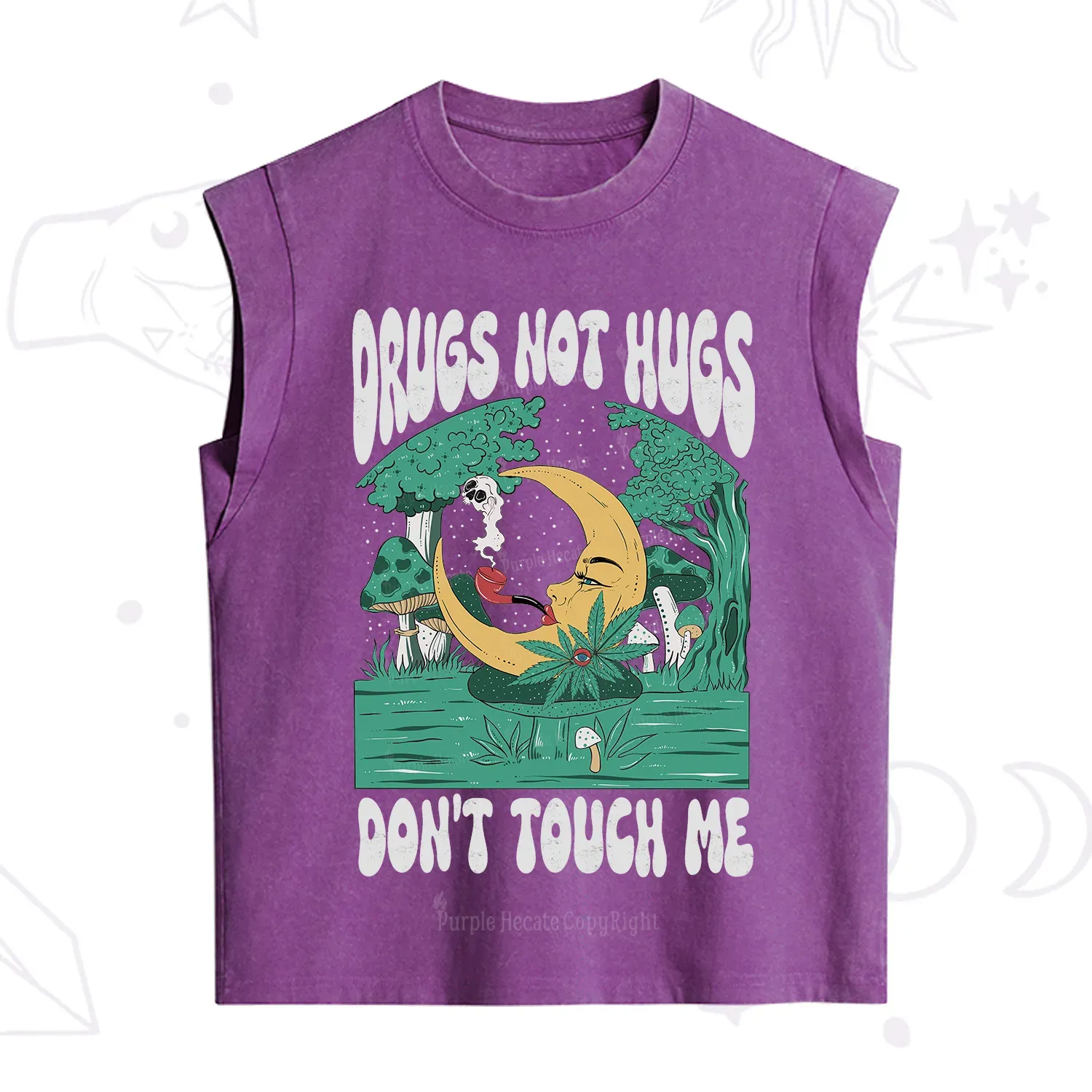 Purplehecate Drugs Not Hugs Don't Touch Me Vintage Washed Tank