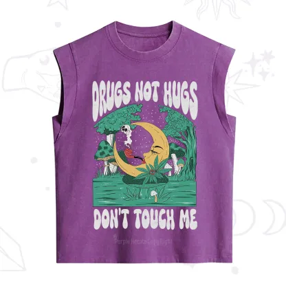 Purplehecate Drugs Not Hugs Don't Touch Me Vintage Washed Tank