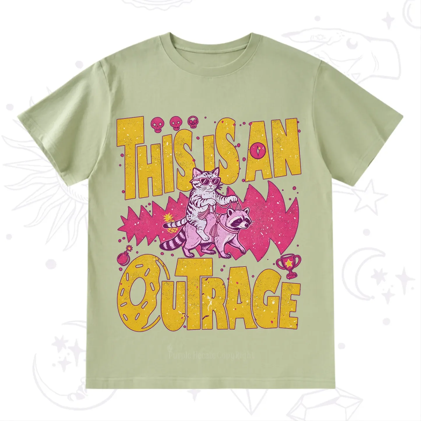 Purplehecate This Is An Outrage Angry Raccoons T-Shirt