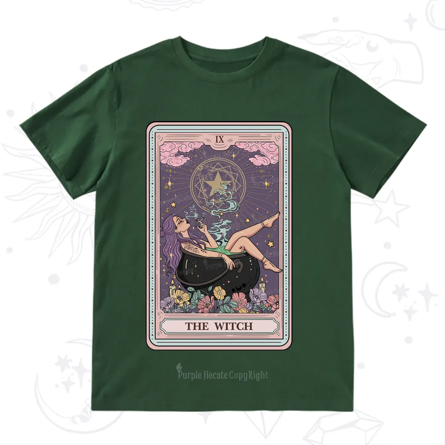 Purplehecate The Witch Tarot Card T-Shirt