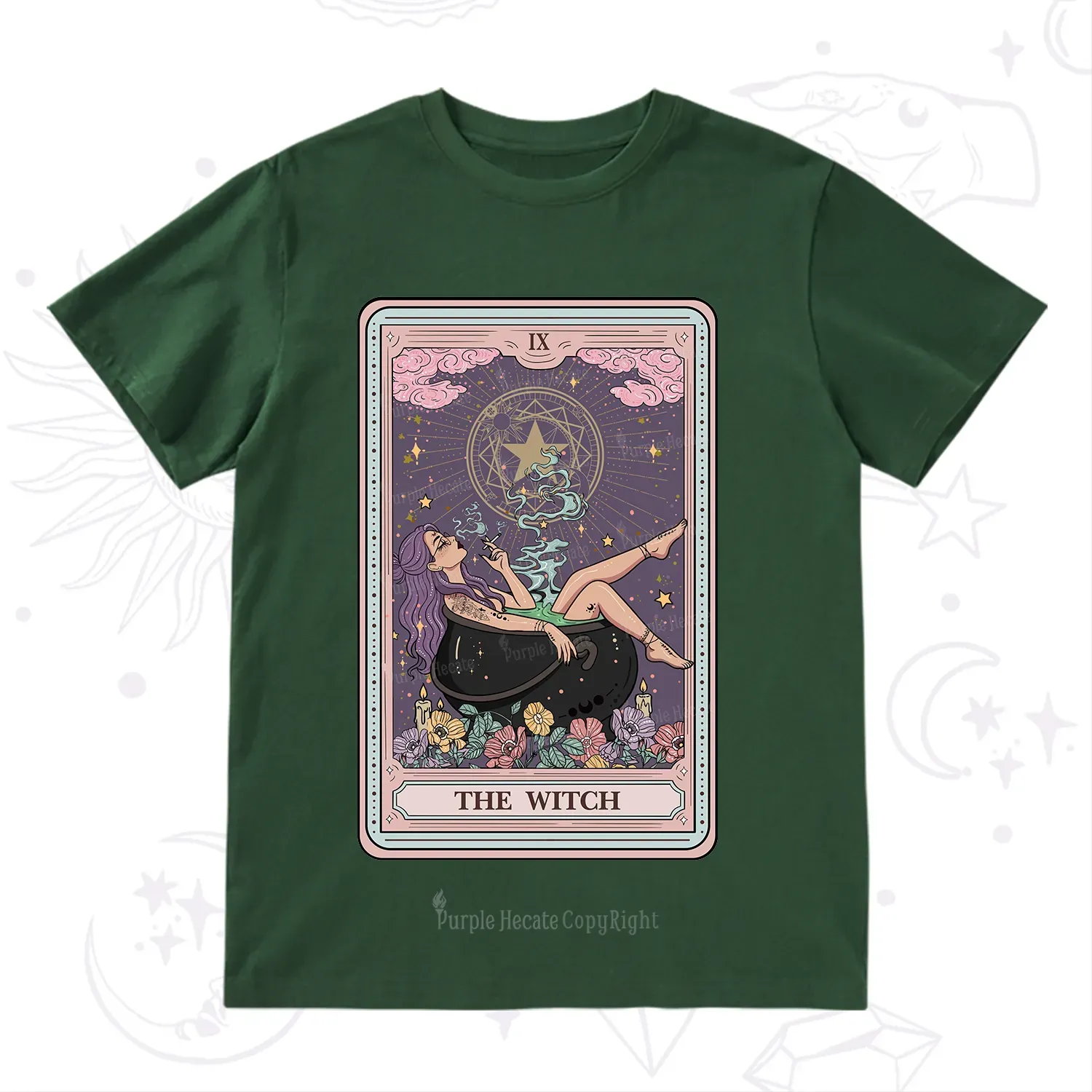 Purplehecate The Witch Tarot Card T-Shirt