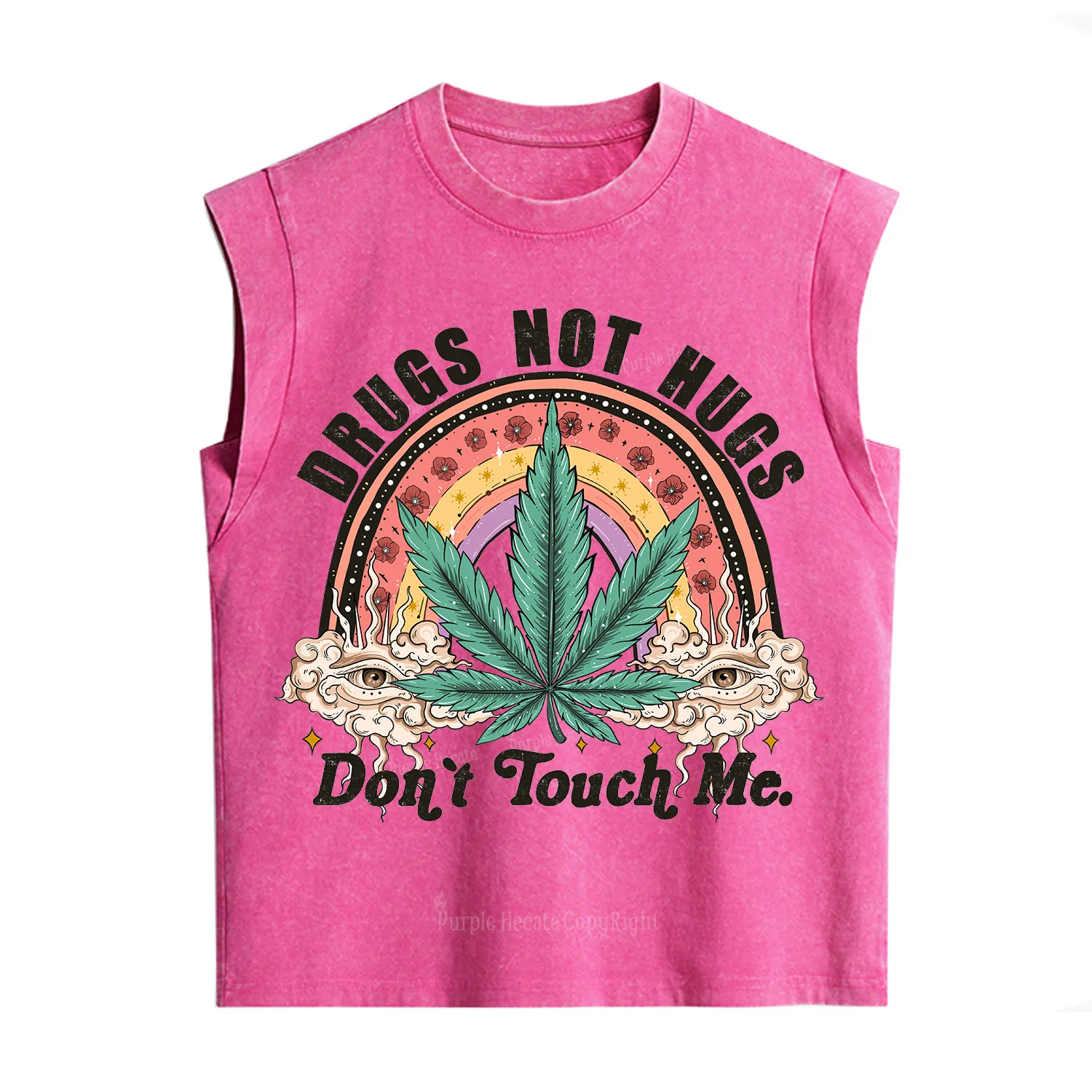 Purplehecate Drugs Not Hugs Vintage Washed Tank