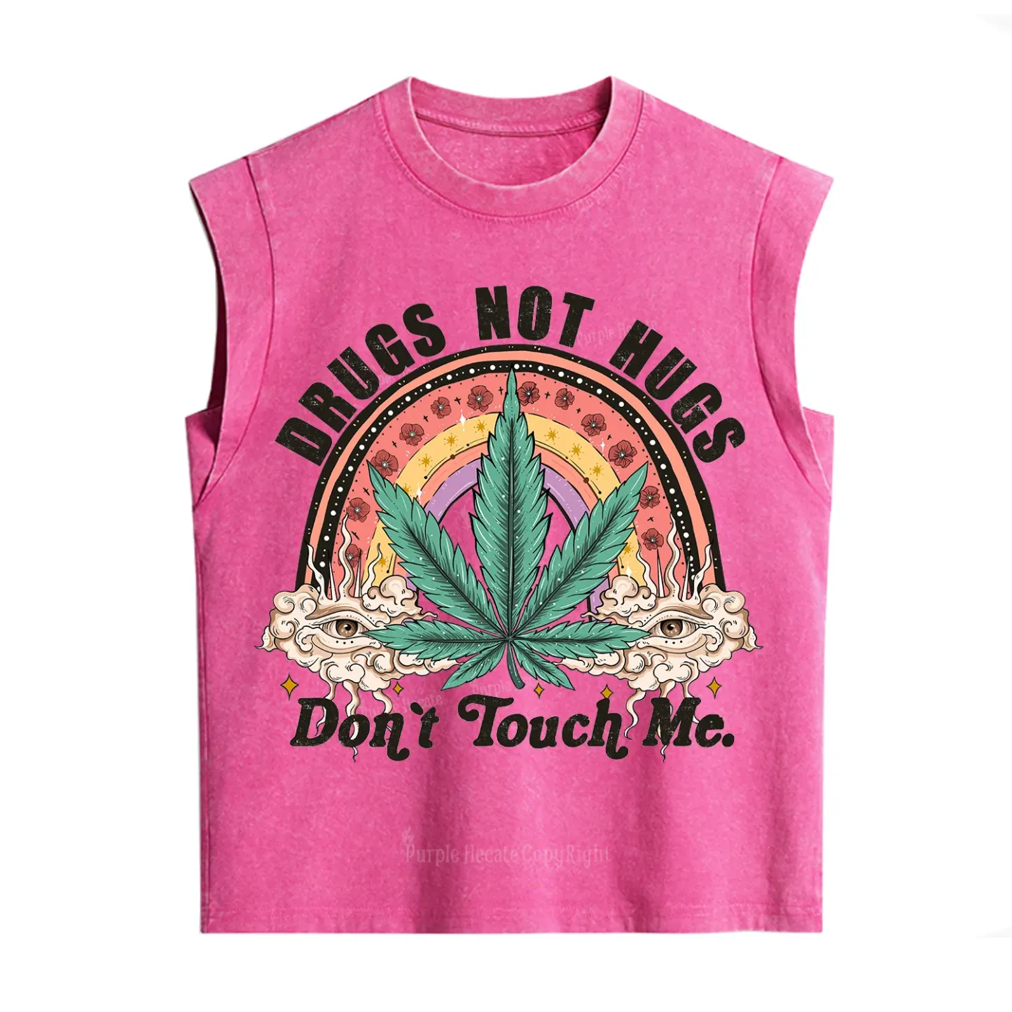 Purplehecate Drugs Not Hugs Vintage Washed Tank