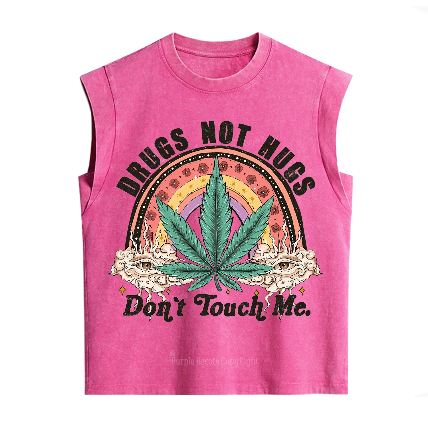 Purplehecate Drugs Not Hugs Vintage Washed Tank