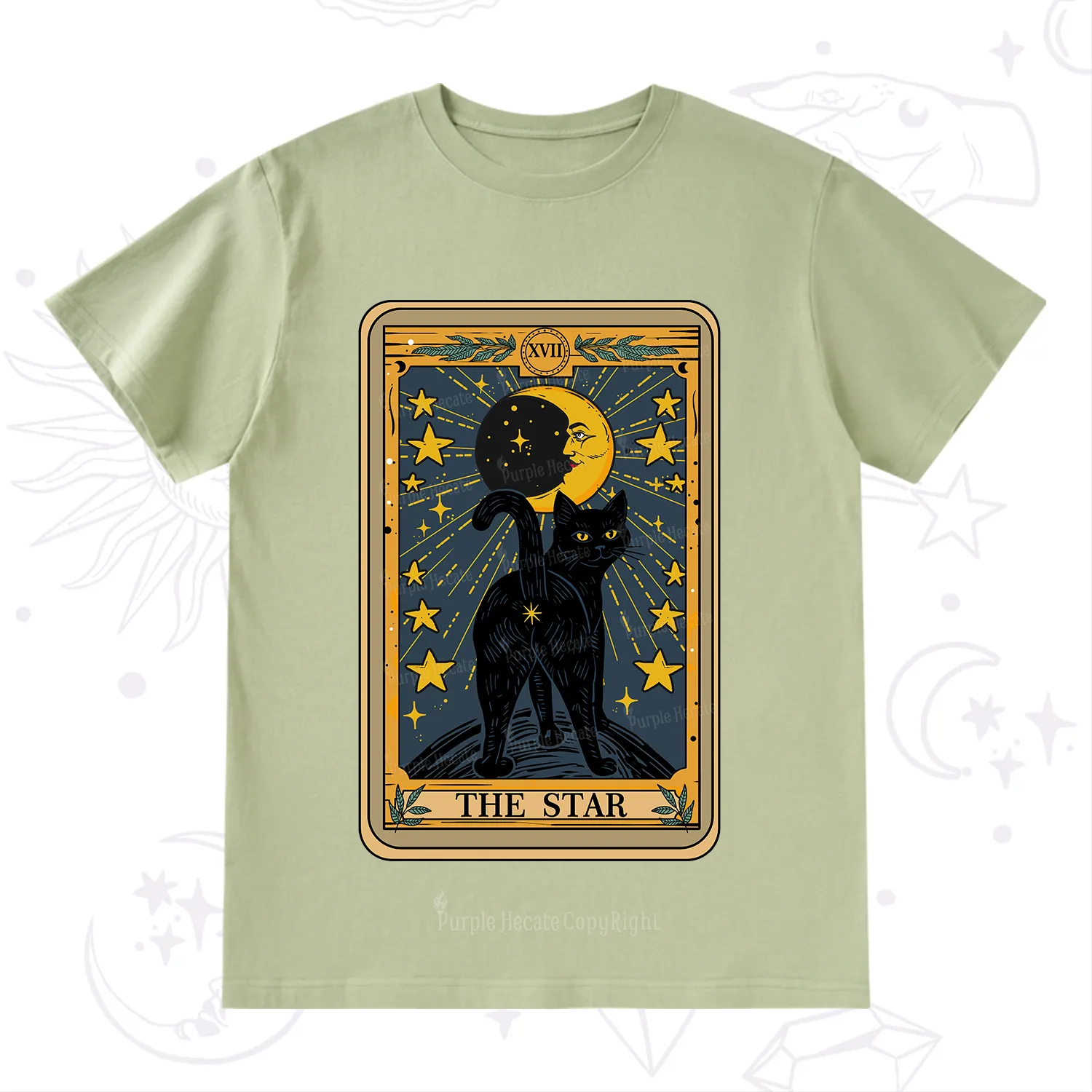 Purplehecate The Star Tarot Cat T-Shirt