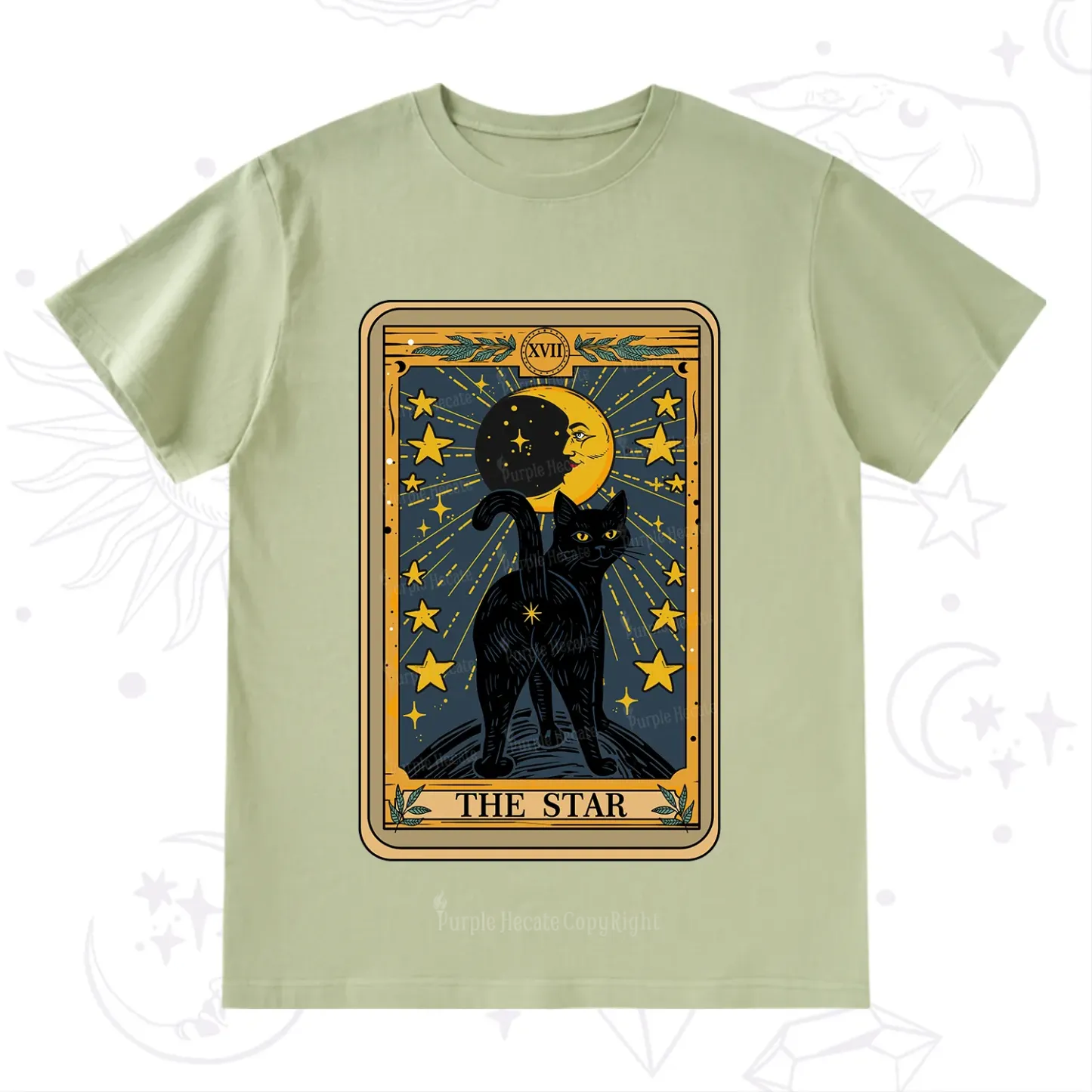 Purplehecate The Star Tarot Cat T-Shirt