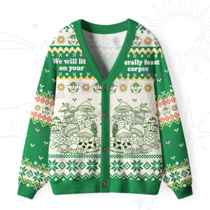 Purplehecate We Will Literally Feast on Your Corpse Ugly Cardigan Sweaters
