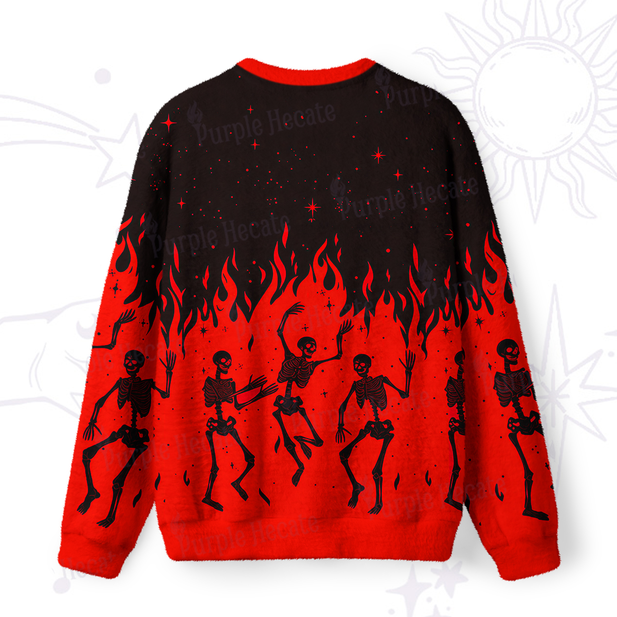 Purplehecate Infernal Revelry Fuzzy Ugly Sweatshirt