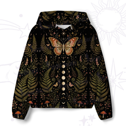 Purplehecate Moon Moth in the Enchanted Forest All-Over Print Hoodie