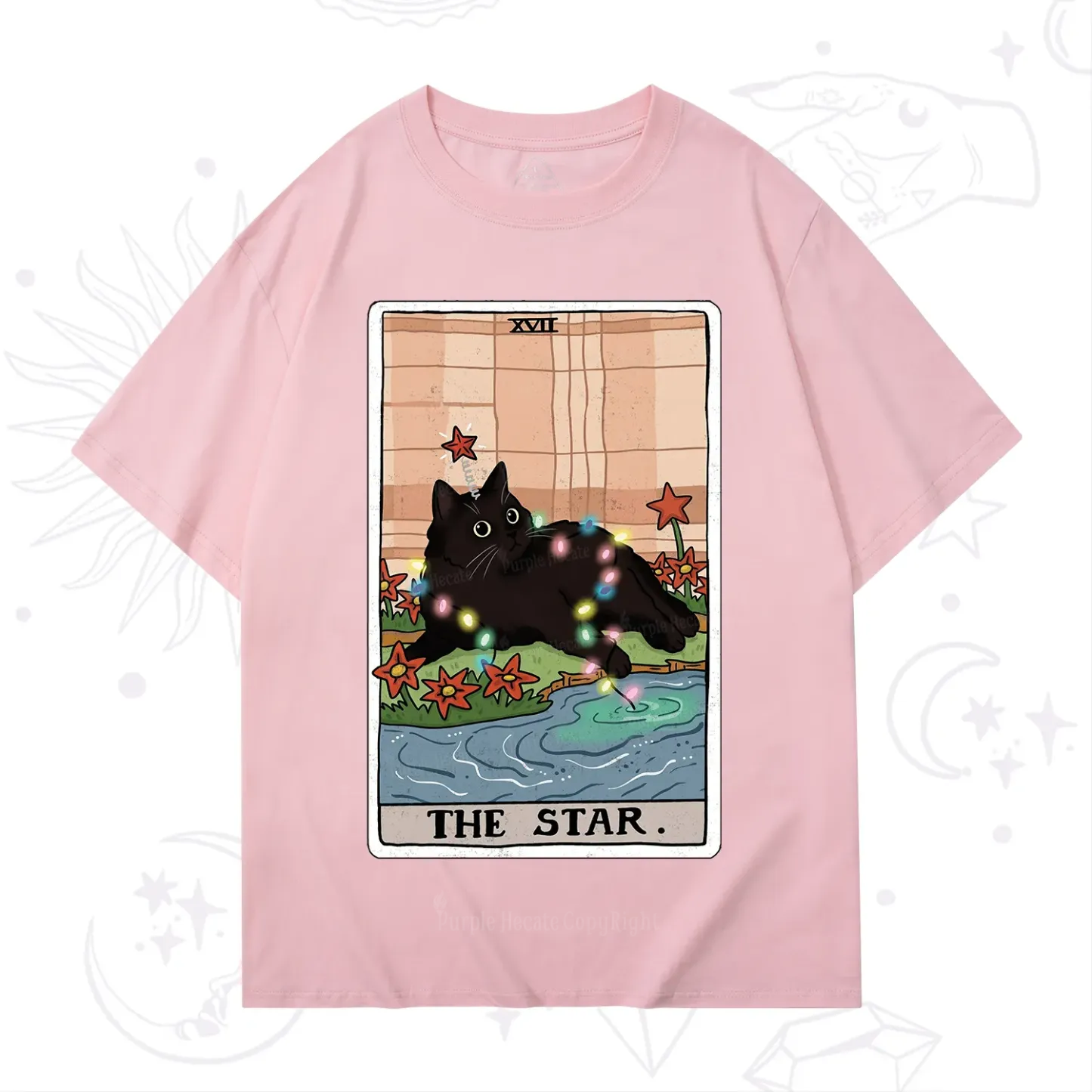 Purplehecate The Star Cat Tarot Card T-Shirt