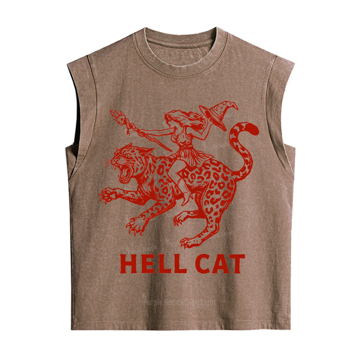 Purplehecate Hex Girl Hell Cat Vintage Washed Tank