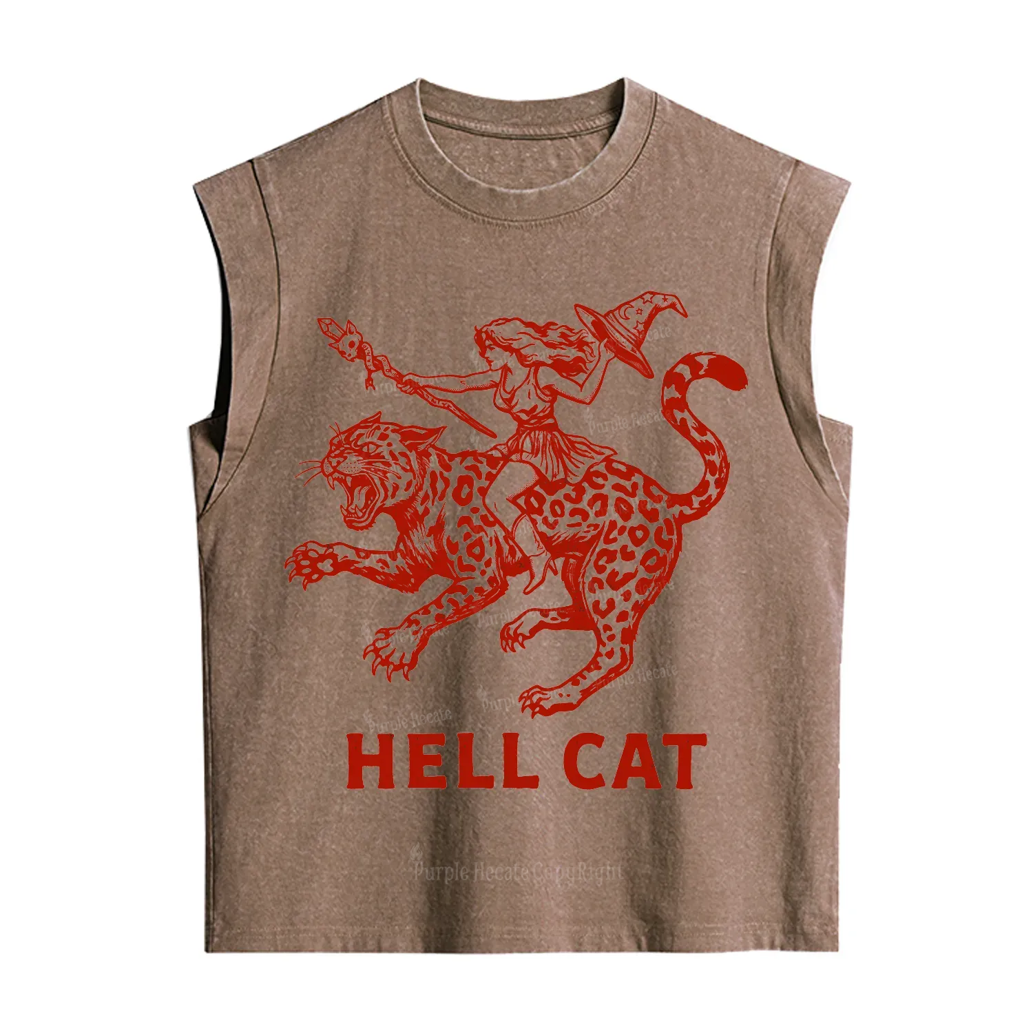 Purplehecate Hex Girl Hell Cat Vintage Washed Tank