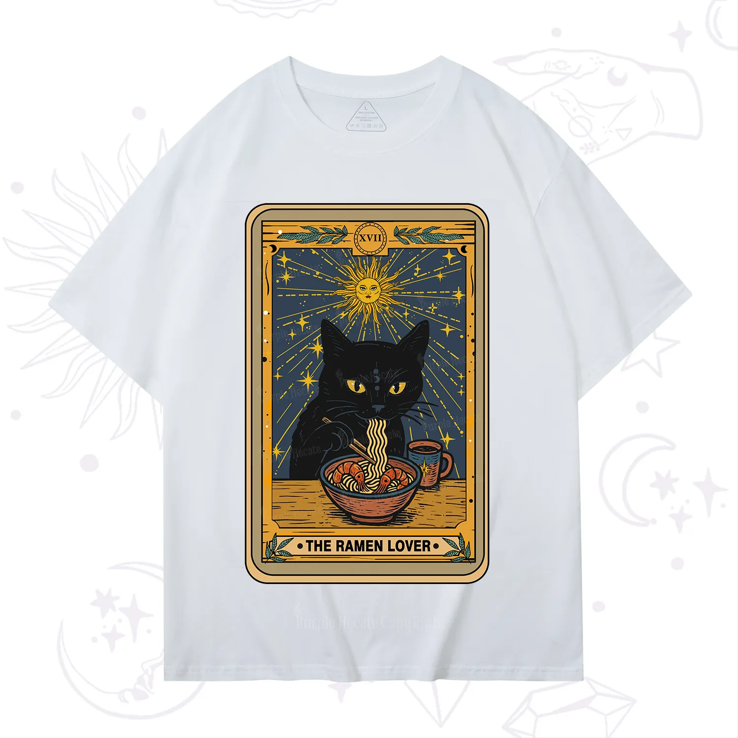 Purplehecate The Ramen Lover Cat Tarot T-Shirt