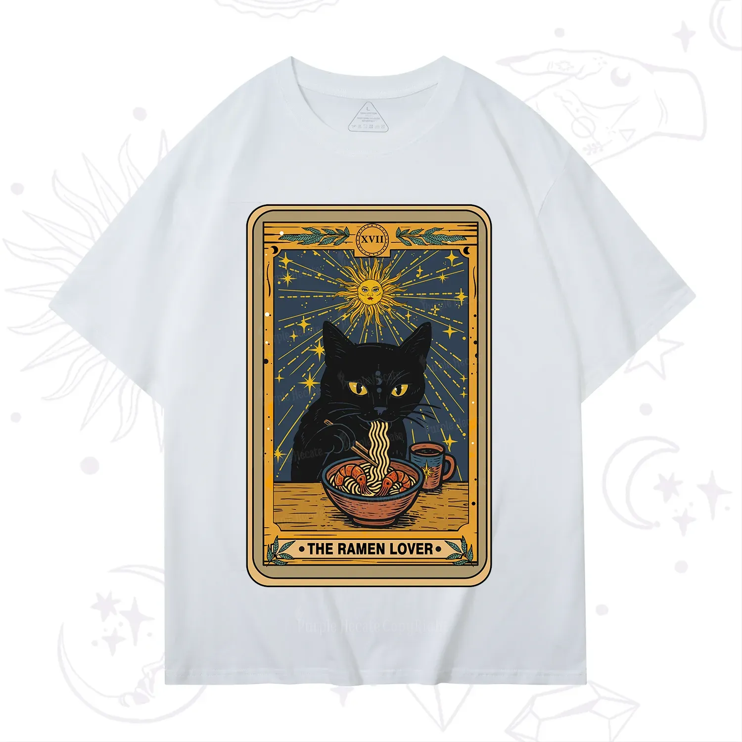 Purplehecate The Ramen Lover Cat Tarot T-Shirt