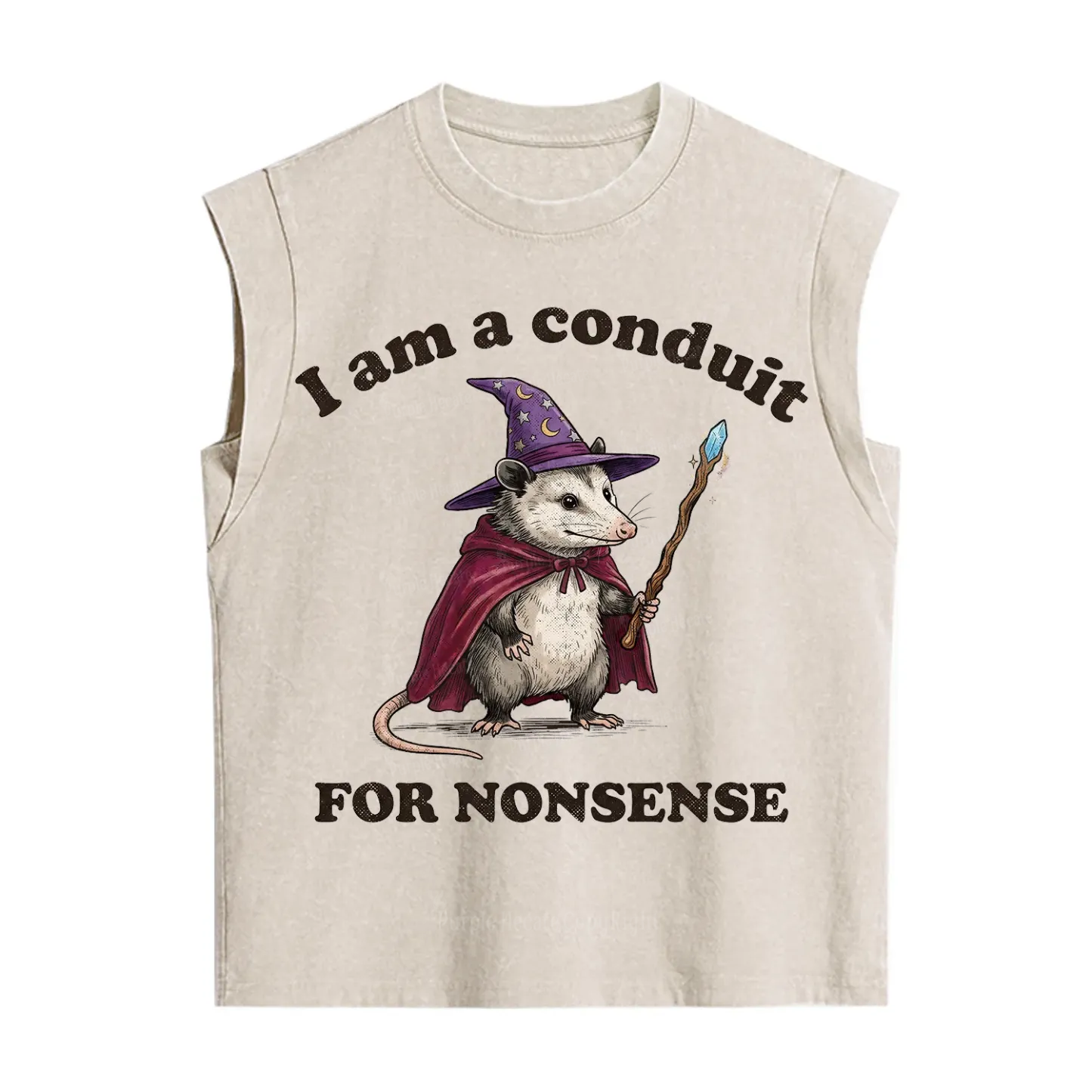 Purplehecate I Am A Conduit for Nonsense Possum Vintage Washed Tank