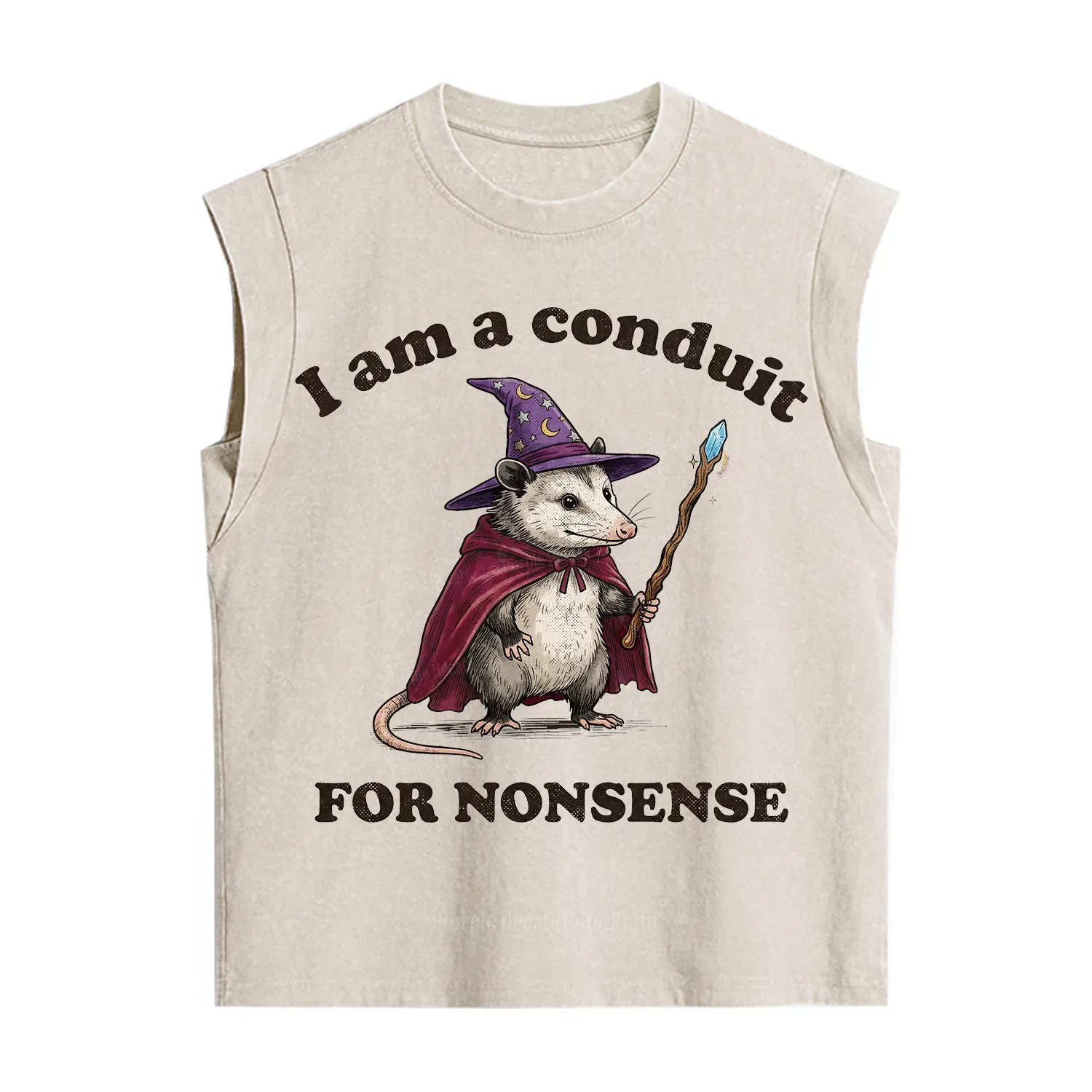 Purplehecate I Am A Conduit for Nonsense Possum Vintage Washed Tank