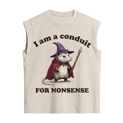 Purplehecate I Am A Conduit for Nonsense Possum Vintage Washed Tank
