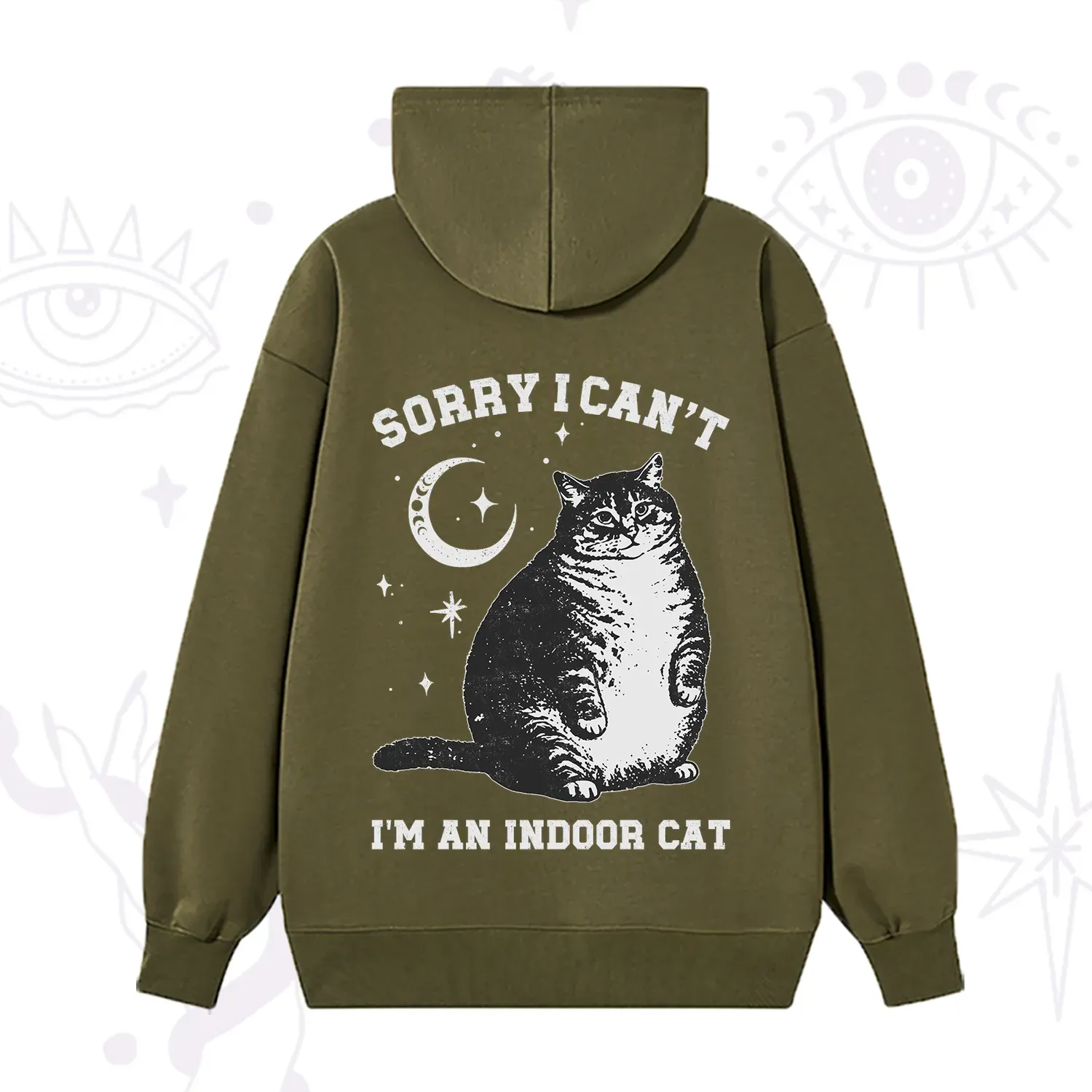Purplehecate Sorry I Can't Go I'm an Indoor Cat Hoodie