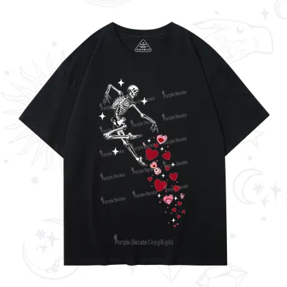 Purplehecate Dancing Skeleton of Love Valentine T-Shirt
